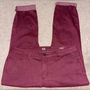 Women's EUC A.n.a Burgundy Skinny Jeggings Size 16 Ankle Length